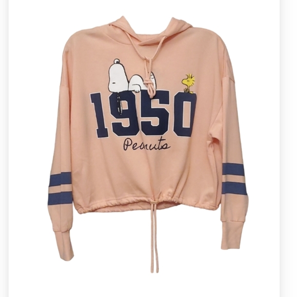 Snoopy Cropped Sweatshirt Light Orange - Picture 4 of 8